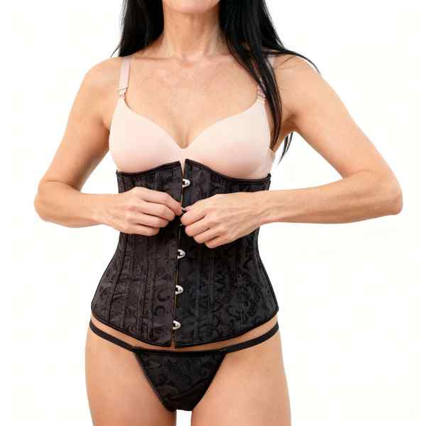 Corpete Underbust Cinta Redutor De Cintura 12 Barbatanas De Cada Lado. Com Calcinha Fio. Tamanho M