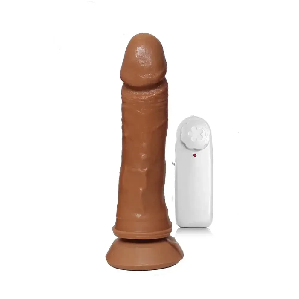 Imagem de pênis de borracha com ventosa e vibração medindo 18 cm 