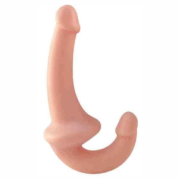 Strapless Dildo Duplo Penetrador Silicone bege