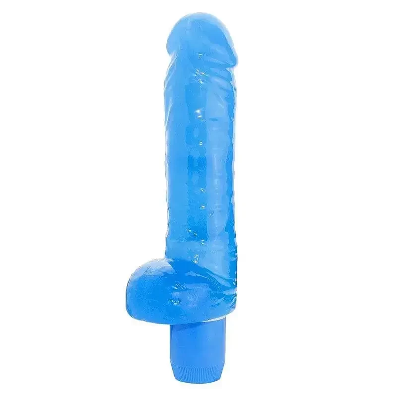Imagem de pênis de silicone com vibração cor azul