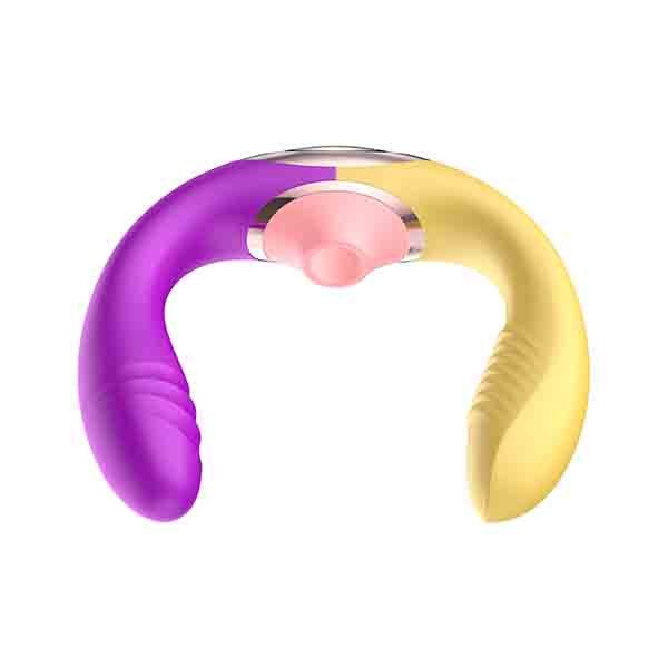 vista detalhes Vibrador Sugador Ponta Dupla Para Lésbicas