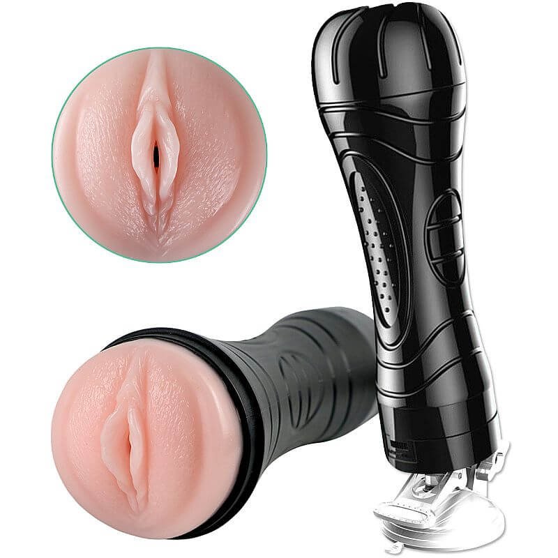 imagem bocal Estimulador Peniano Lanterna Masturbação Com Vibração e Ventosa. Masturbador Bocal Vagina