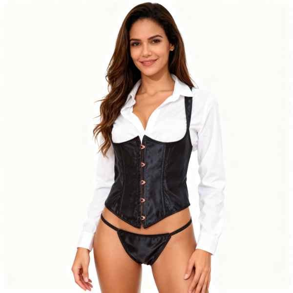 Corpete Corselet Com Alças  Conjunto Com Calcinha Fio. Tamanho Grande