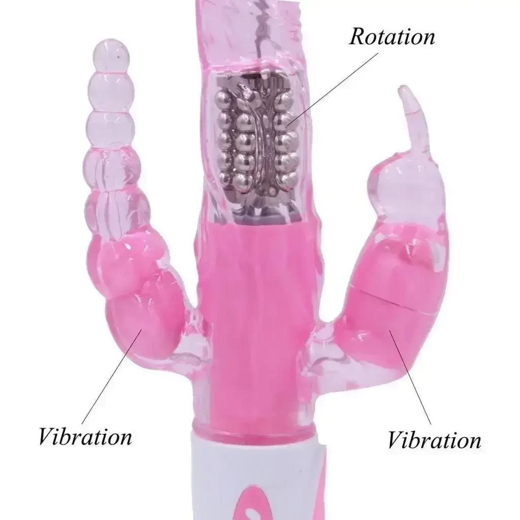 Imagem vibrador jack rabbit tripla-estimulação 12 vibrações resistente a água