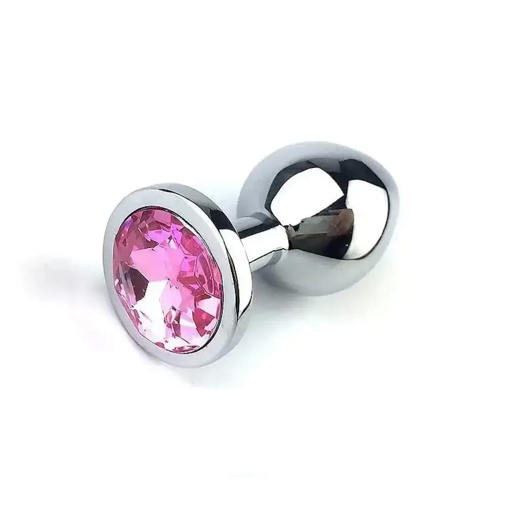 Plug Anal Iniciante P Bola Metal Joia Pink
