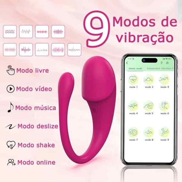 Vibrador Bluetooth Para Casal Controle no Celular a Distância via App Recarregável Via Usb com legenda das funções