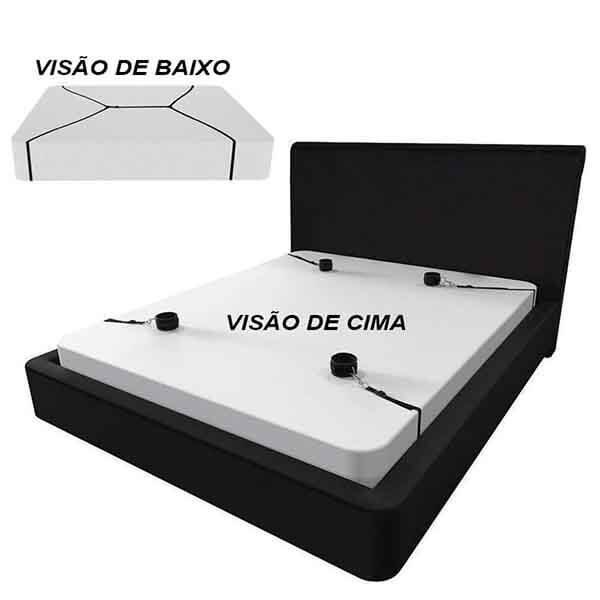 ilustração cama com kit bondage