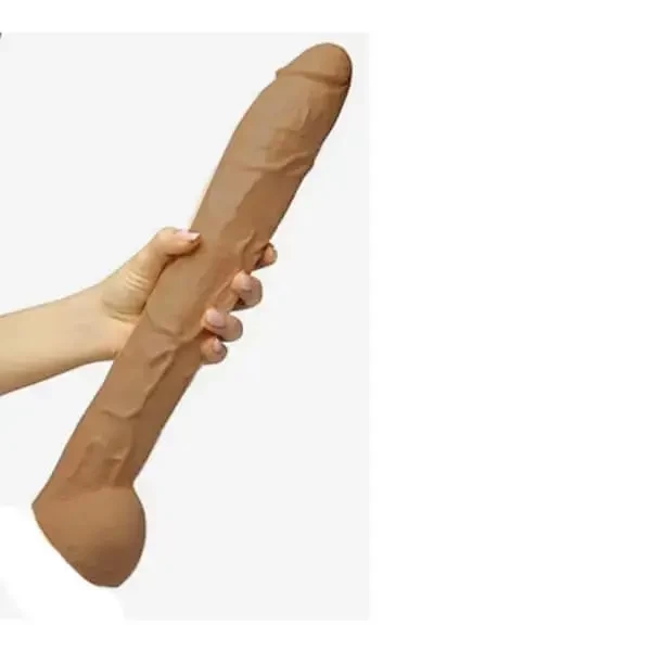 Imagem de pênis realístico gigante rambone 35 cm por 6cm penetráveis marrom