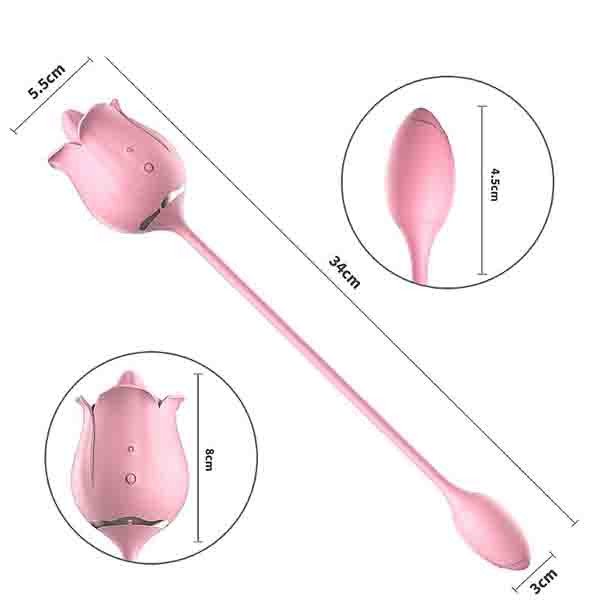 vibrador de lingua rosa estimuladora dupla com medidas