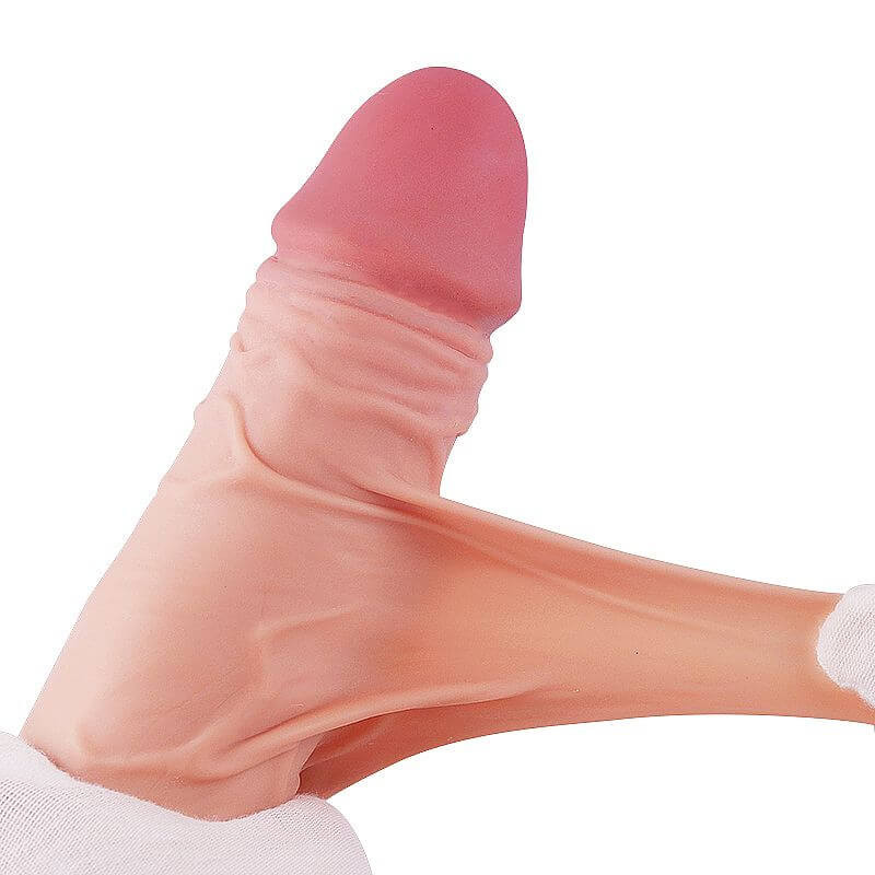 Dildo Com Ventosa Removível Dupla Camada Cyberskin beliscável