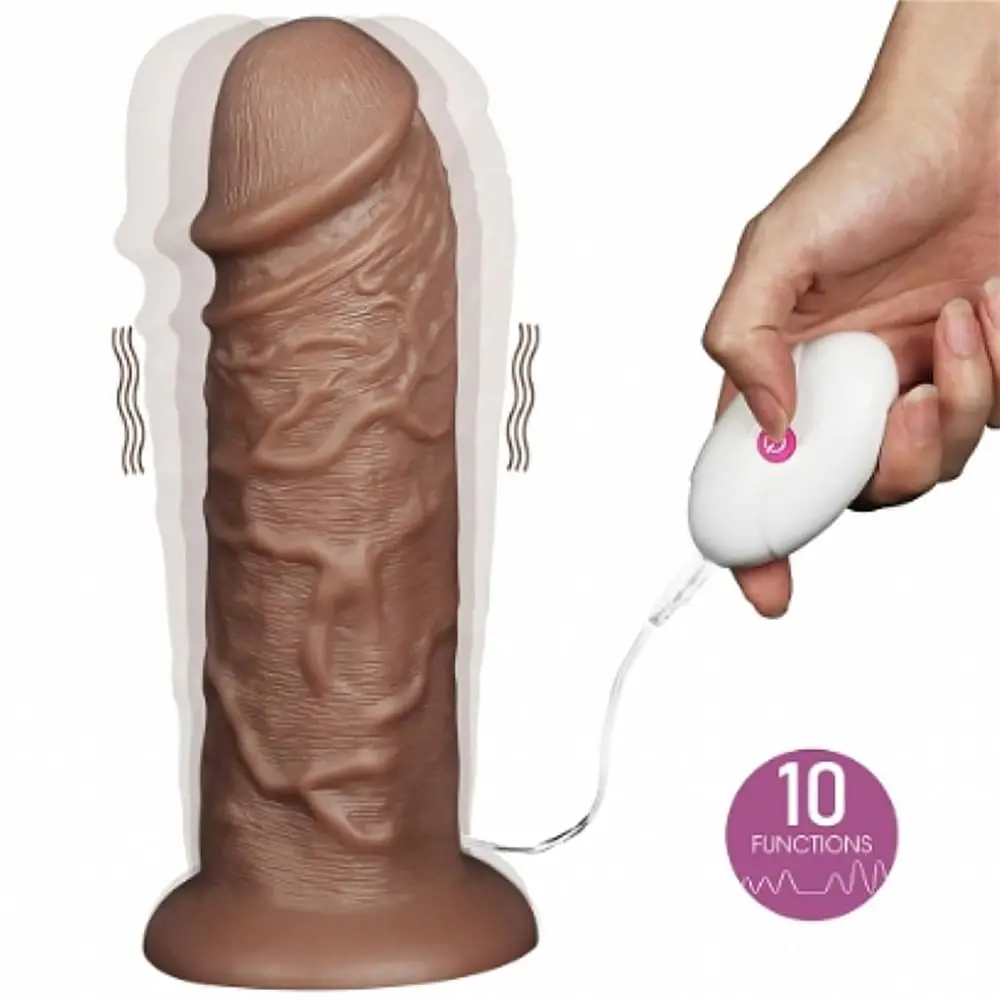 Imagem de mão com controle remoto pênis gigante marrom 