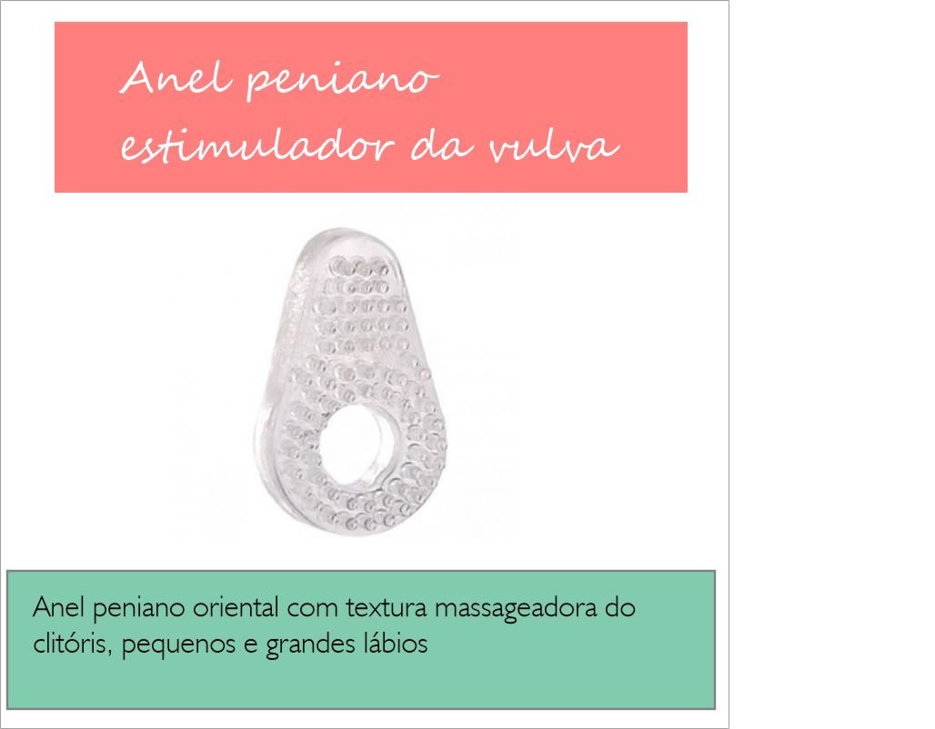 imagem de anel peniano oriental estimulador da vulva com legenda descritiva
